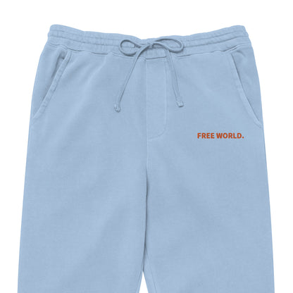 "Free World." Embroidered Sweatpants