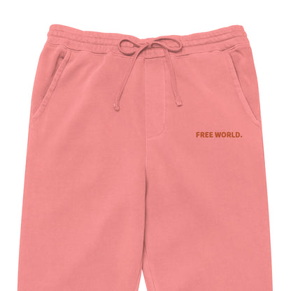 "Free World." Embroidered Sweatpants